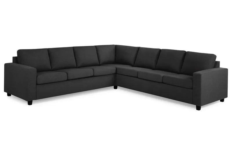 Crazy 6-personers Vendbar L-formet X-Large Hjørnesofa i Stof - Antracit - Møbler - Sofaer - Hjørnesofa