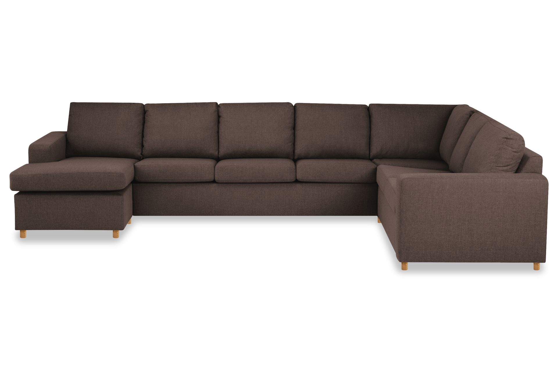Crazy 6-personers Venstrevendt U-formet X-Large Hjørnesofa med Chaiselong i Stof - Brun - Møbler - Sofaer - Hjørnesofa - Hjørnesofa med chaiselong