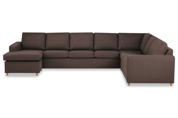 Crazy 6-personers Venstrevendt U-formet X-Large Hjørnesofa med Chaiselong i Stof