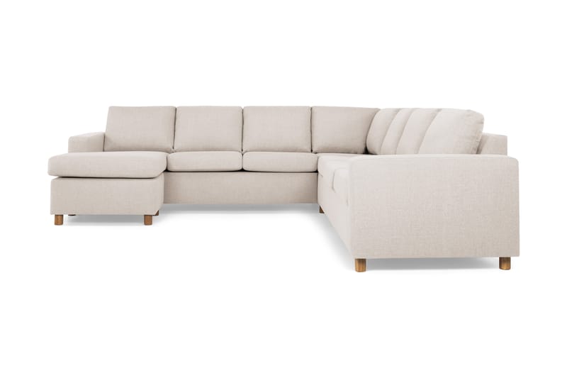 Crazy 6-personers Venstrevendt U-formet Large Hjørnesofa med Chaiselong i Stof - Beige - Møbler - Sofaer - Hjørnesofa - Hjørnesofa med chaiselong