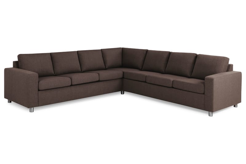 Crazy 6-personers Vendbar L-formet X-Large Hjørnesofa i Stof - Brun - Møbler - Sofaer - Hjørnesofa