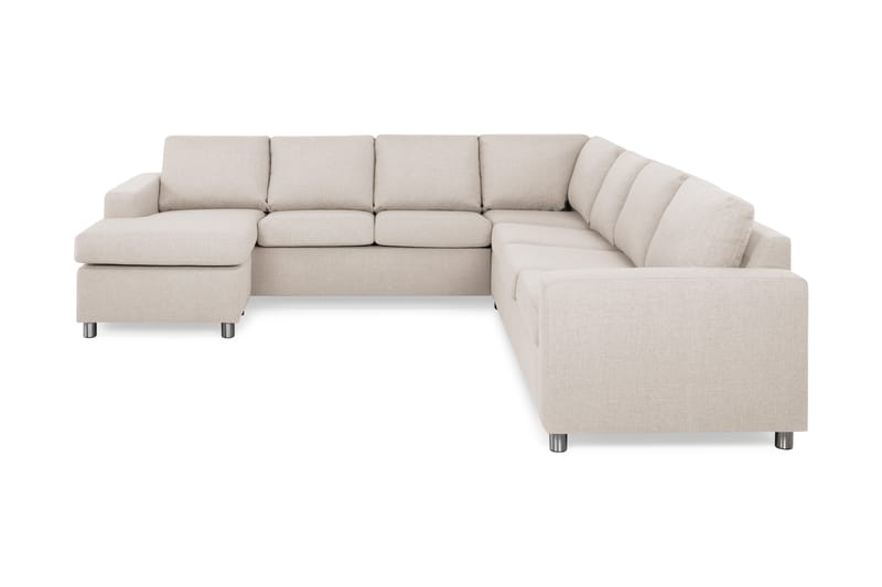 Crazy 6-personers Venstrevendt U-formet Large Hjørnesofa med Chaiselong i Stof - Beige - Møbler - Sofaer - Hjørnesofa - Hjørnesofa med chaiselong
