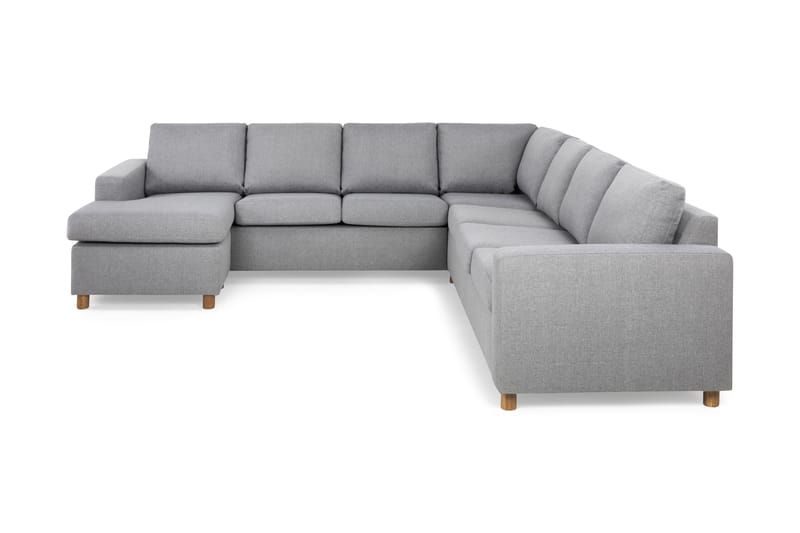 Crazy 6-personers Venstrevendt U-formet Large Hjørnesofa med Chaiselong i Stof - Grå - Møbler - Sofaer - Hjørnesofa - Hjørnesofa med chaiselong