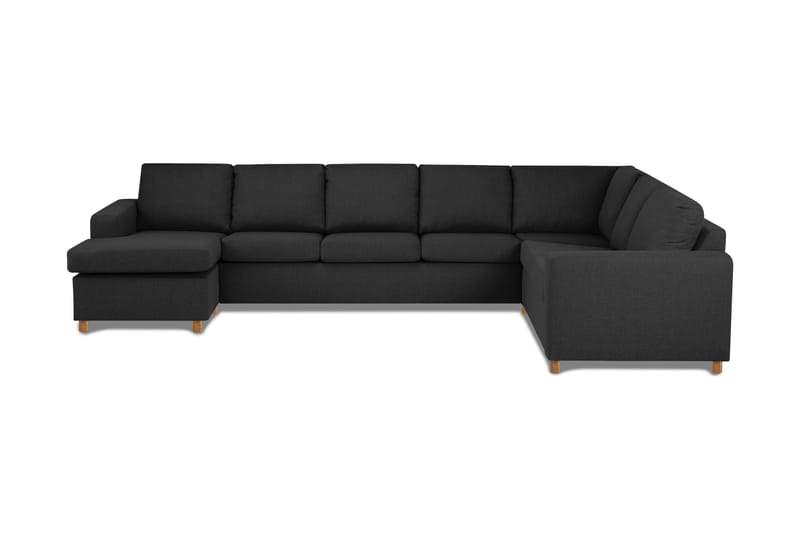 Crazy 6-personers Venstrevendt U-formet X-Large Hjørnesofa med Chaiselong i Stof - Antracit - Møbler - Sofaer - Hjørnesofa - Hjørnesofa med chaiselong