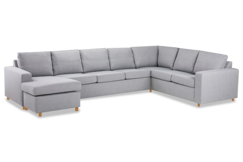 Crazy 6-personers Venstrevendt U-formet X-Large Hjørnesofa med Chaiselong i Stof - Grå - Møbler - Sofaer - Hjørnesofa - Hjørnesofa med chaiselong