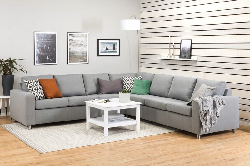 Crazy 6-personers Vendbar L-formet X-Large Hjørnesofa i Stof - Grå - Møbler - Sofaer - Hjørnesofa
