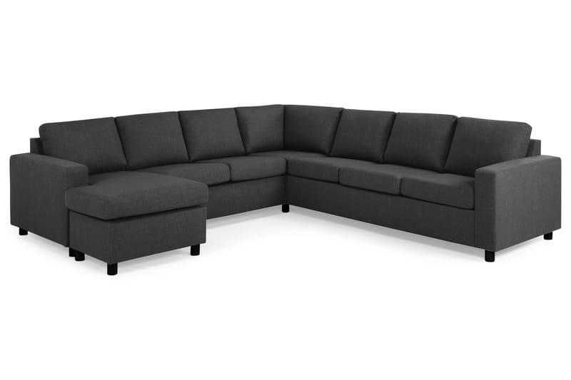 Crazy 6-personers Venstrevendt U-formet Large Hjørnesofa med Chaiselong i Stof - Antracit - Møbler - Sofaer - Hjørnesofa - Hjørnesofa med chaiselong