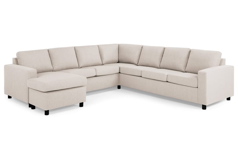 Crazy 6-personers Venstrevendt U-formet Large Hjørnesofa med Chaiselong i Stof - Beige - Møbler - Sofaer - Hjørnesofa