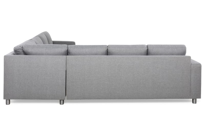 Crazy 6-personers Venstrevendt U-formet Large Hjørnesofa med Chaiselong i Stof - Grå - Møbler - Sofaer - Hjørnesofa - Hjørnesofa med chaiselong