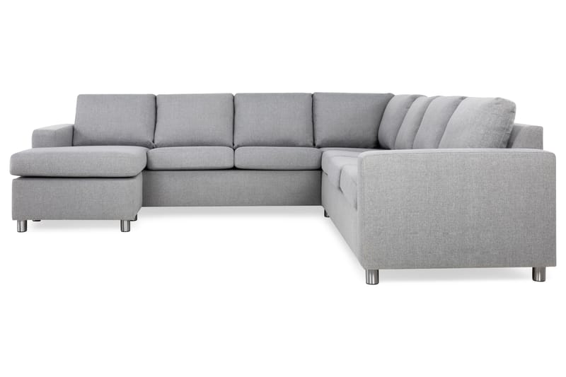 Crazy 6-personers Venstrevendt U-formet Large Hjørnesofa med Chaiselong i Stof - Grå - Møbler - Sofaer - Hjørnesofa - Hjørnesofa med chaiselong