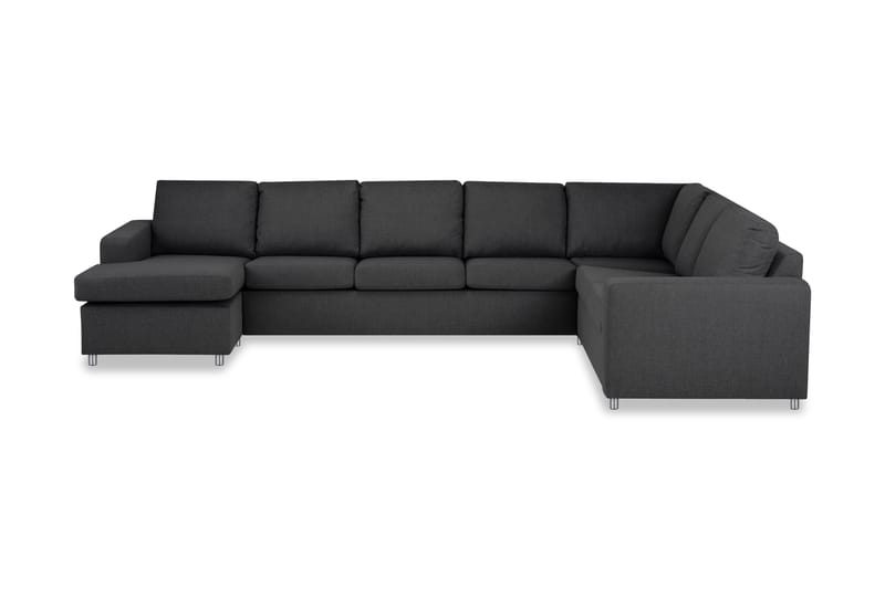 Crazy 6-personers Venstrevendt U-formet X-Large Hjørnesofa med Chaiselong i Stof - Mørkegrå - Møbler - Sofaer - Hjørnesofa - Hjørnesofa med chaiselong