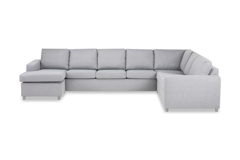 Crazy 6-personers Venstrevendt U-formet X-Large Hjørnesofa med Chaiselong i Stof - Grå - Møbler - Sofaer - Hjørnesofa - Hjørnesofa med chaiselong