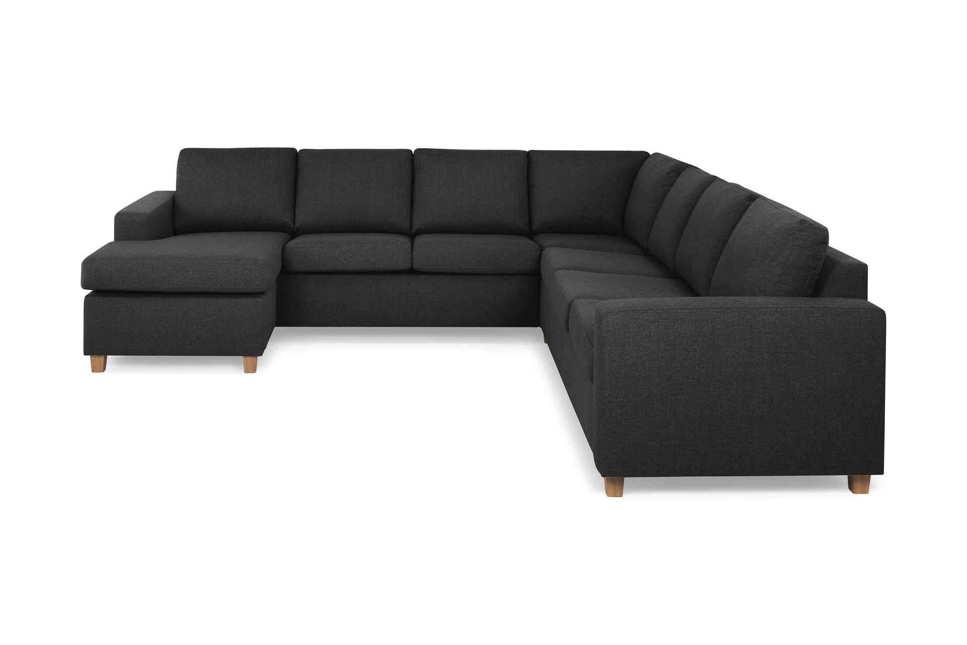 Crazy 6-personers Venstrevendt U-formet Large Hjørnesofa med Chaiselong i Stof - Antracit - Møbler - Sofaer - Hjørnesofa - Hjørnesofa med chaiselong