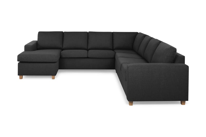 Crazy 6-personers Venstrevendt U-formet Large Hjørnesofa med Chaiselong i Stof - Antracit - Møbler - Sofaer - Hjørnesofa - Hjørnesofa med chaiselong