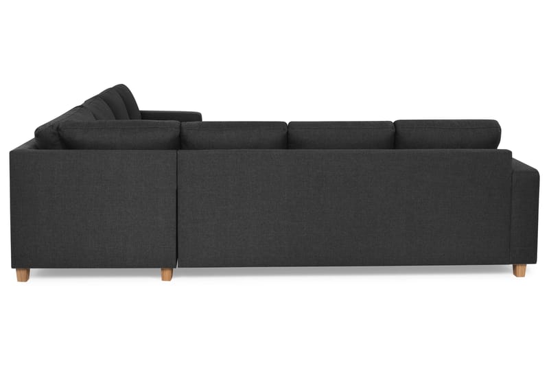 Crazy 6-personers Venstrevendt U-formet Large Hjørnesofa med Chaiselong i Stof - Antracit - Møbler - Sofaer - Hjørnesofa - Hjørnesofa med chaiselong
