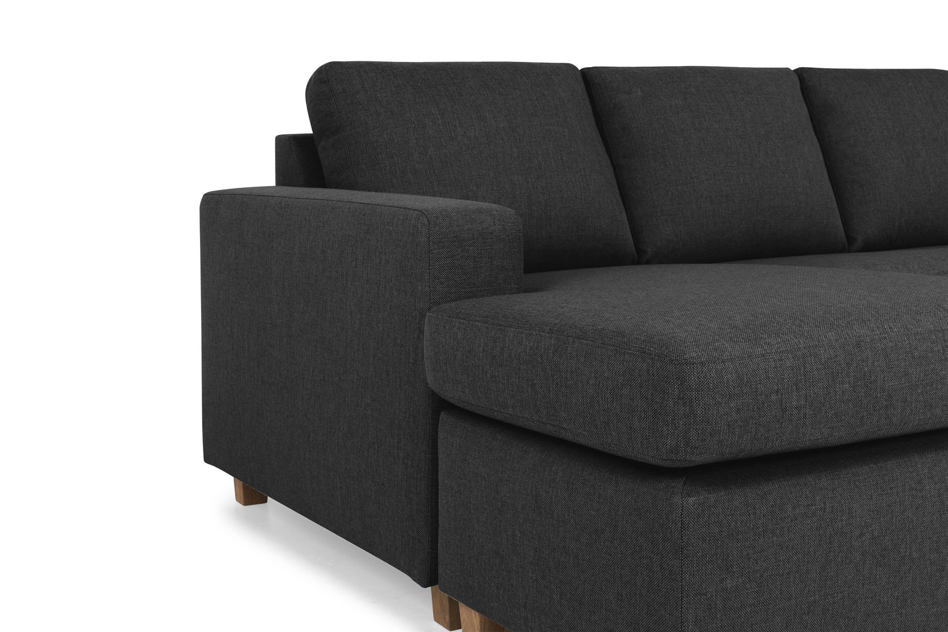 Crazy 6-personers Venstrevendt U-formet Large Hjørnesofa med Chaiselong i Stof - Antracit - Møbler - Sofaer - Hjørnesofa - Hjørnesofa med chaiselong