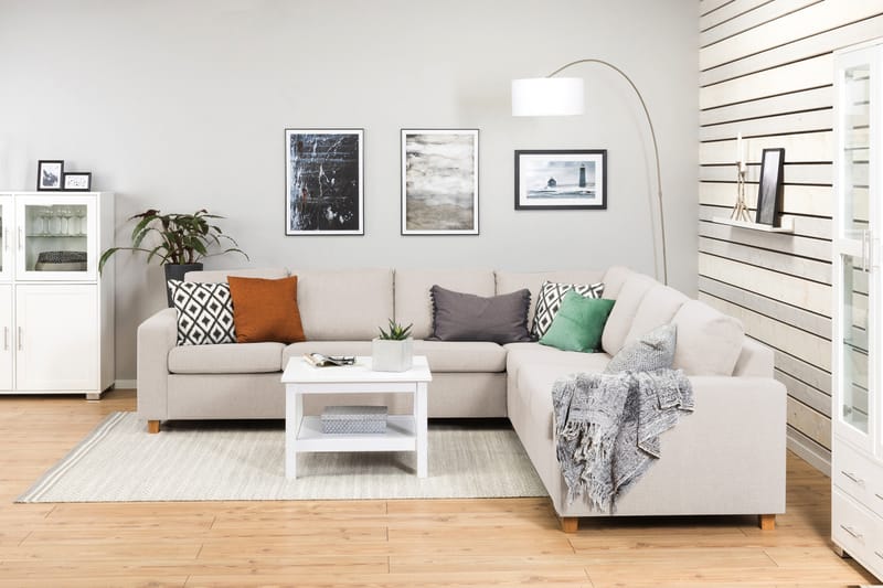 Crazy 6-personers Vendbar L-formet X-Large Hjørnesofa i Stof - Beige - Møbler - Sofaer - Hjørnesofa
