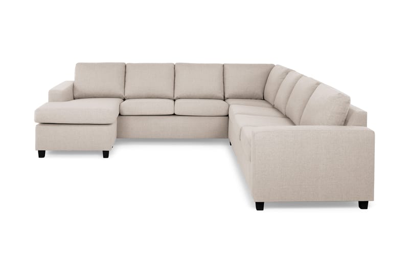 Crazy 6-personers Venstrevendt U-formet Large Hjørnesofa med Chaiselong i Stof - Beige - Møbler - Sofaer - Hjørnesofa - Hjørnesofa med chaiselong