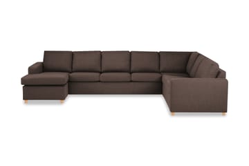Crazy 6-personers Venstrevendt U-formet X-Large Hjørnesofa med Chaiselong i Stof