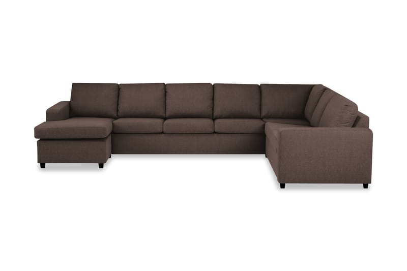 Crazy 6-personers Venstrevendt U-formet X-Large Hjørnesofa med Chaiselong i Stof - Brun - Møbler - Sofaer - Hjørnesofa - Hjørnesofa med chaiselong