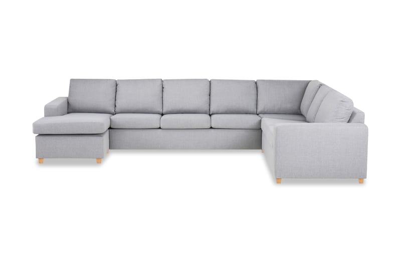 Crazy 6-personers Venstrevendt U-formet X-Large Hjørnesofa med Chaiselong i Stof - Grå - Møbler - Sofaer - Hjørnesofa - Hjørnesofa med chaiselong