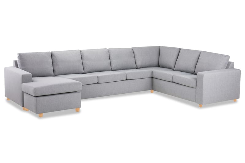 Crazy 6-personers Venstrevendt U-formet X-Large Hjørnesofa med Chaiselong i Stof - Grå - Møbler - Sofaer - Hjørnesofa - Hjørnesofa med chaiselong