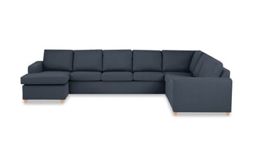 Crazy 6-personers Venstrevendt U-formet X-Large Hjørnesofa med Chaiselong i Stof