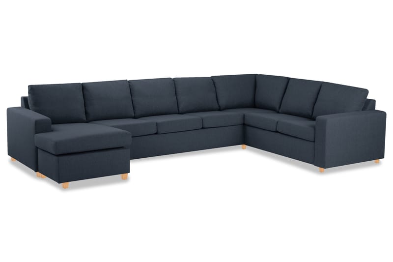 Crazy 6-personers Venstrevendt U-formet X-Large Hjørnesofa med Chaiselong i Stof - Blå - Møbler - Sofaer - Hjørnesofa - Hjørnesofa med chaiselong