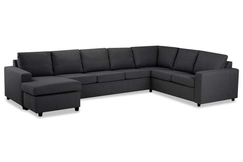 Crazy 6-personers Venstrevendt U-formet X-Large Hjørnesofa med Chaiselong i Stof - Mørkegrå - Møbler - Sofaer - Hjørnesofa - Hjørnesofa med chaiselong