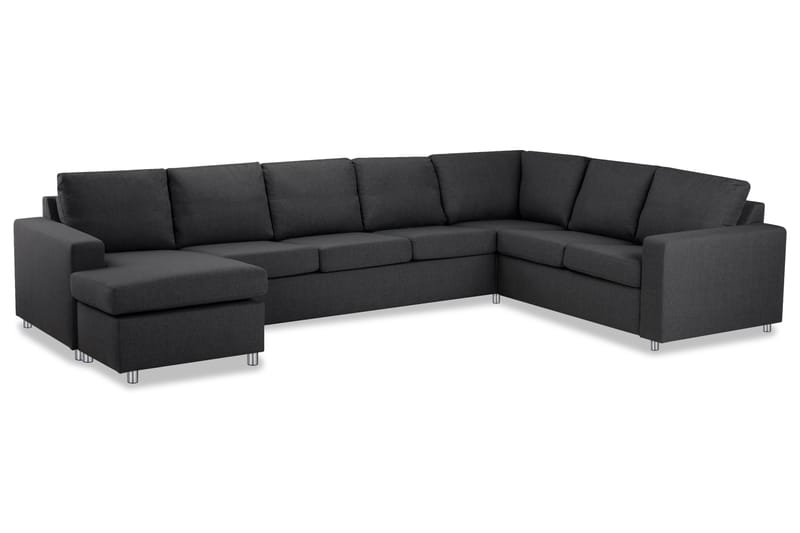 Crazy 6-personers Venstrevendt U-formet X-Large Hjørnesofa med Chaiselong i Stof - Mørkegrå - Møbler - Sofaer - Hjørnesofa - Hjørnesofa med chaiselong
