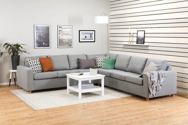 Crazy 6-personers Vendbar L-formet X-Large Hjørnesofa i Stof - Grå - Møbler - Sofaer - Hjørnesofa