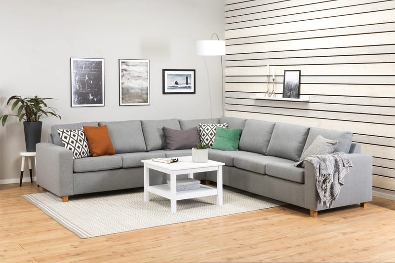 Crazy 6-personers Vendbar L-formet X-Large Hjørnesofa i Stof - Grå - Møbler - Sofaer - Hjørnesofa