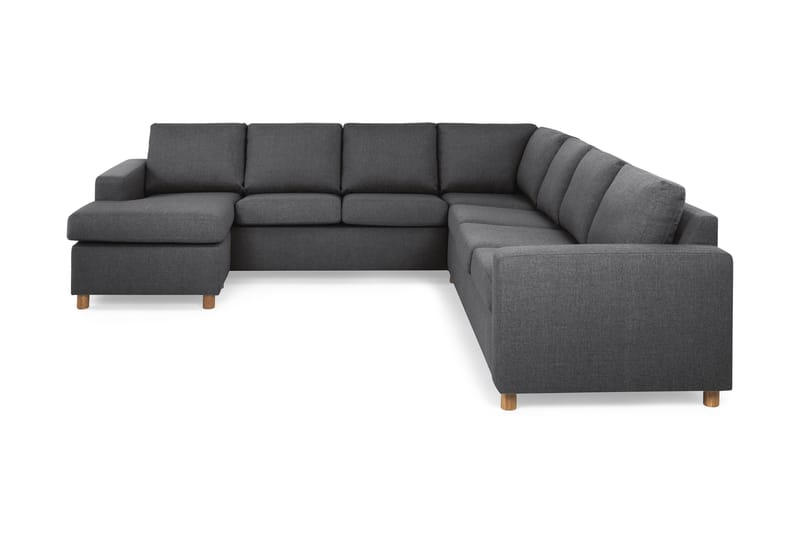 Crazy 6-personers Venstrevendt U-formet Large Hjørnesofa med Chaiselong i Stof, Mørkegrå