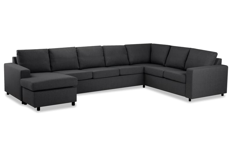 Crazy 6-personers Venstrevendt U-formet X-Large Hjørnesofa med Chaiselong i Stof - Mørkegrå - Møbler - Sofaer - Hjørnesofa - Hjørnesofa med chaiselong
