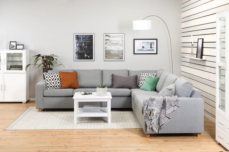 Crazy 6-personers Vendbar L-formet X-Large Hjørnesofa i Stof - Grå - Møbler - Sofaer - Hjørnesofa