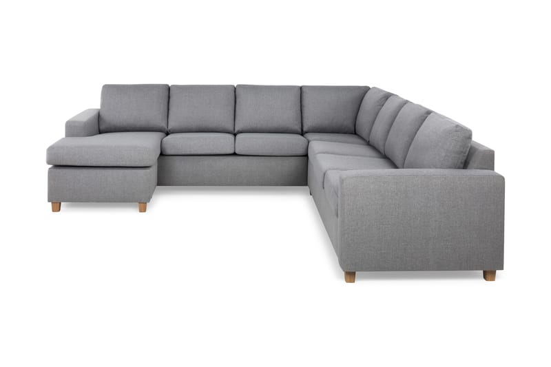 Crazy 6-personers Venstrevendt U-formet Large Hjørnesofa med Chaiselong i Stof - Grå - Møbler - Sofaer - Hjørnesofa - Hjørnesofa med chaiselong