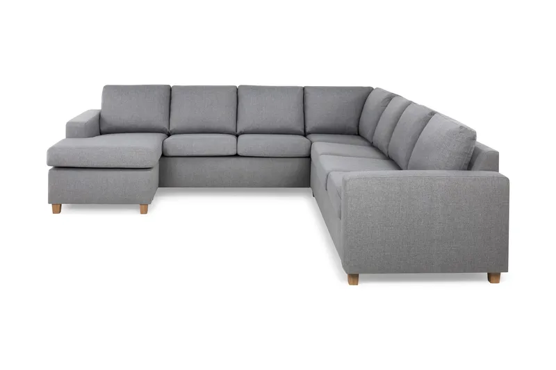 Crazy 6-personers Venstrevendt U-formet Large Hjørnesofa med Chaiselong i Stof, Grå