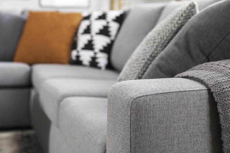 Crazy 6-personers Venstrevendt U-formet Large Hjørnesofa med Chaiselong i Stof - Grå - Møbler - Sofaer - Hjørnesofa - Hjørnesofa med chaiselong