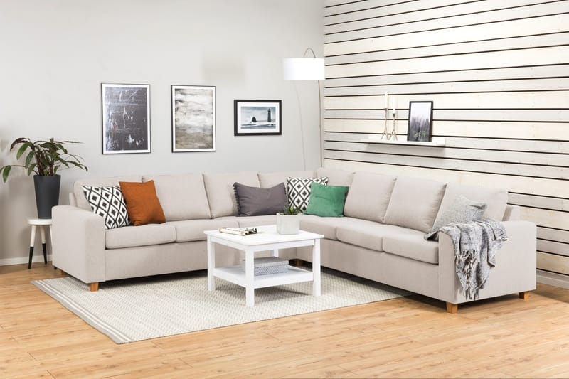 Crazy 6-personers Vendbar L-formet X-Large Hjørnesofa i Stof - Beige - Møbler - Sofaer - Hjørnesofa