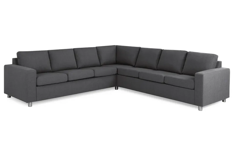 Crazy 6-personers Vendbar L-formet X-Large Hjørnesofa i Stof - Mørkegrå - Møbler - Sofaer - Hjørnesofa