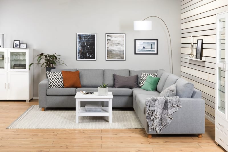 Crazy 6-personers Vendbar L-formet X-Large Hjørnesofa i Stof - Grå - Møbler - Sofaer - Hjørnesofa