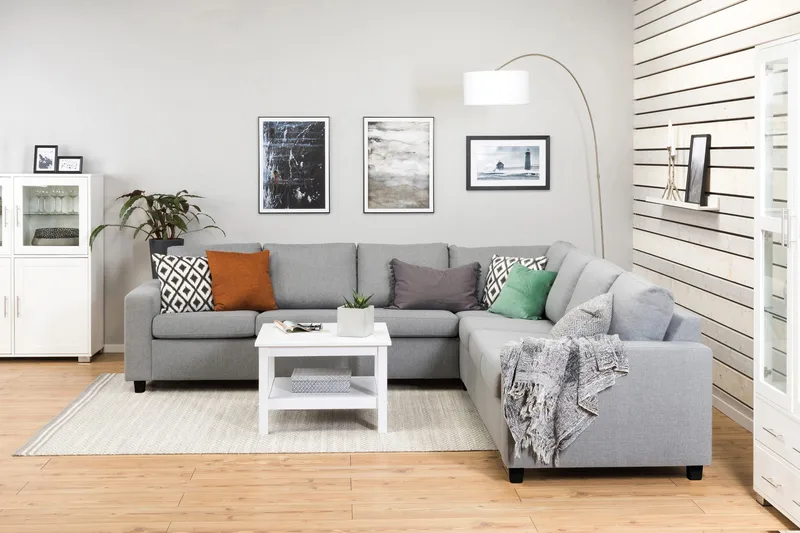 Crazy 6-personers Vendbar L-formet X-Large Hjørnesofa i Stof - Grå - Møbler - Sofaer - Hjørnesofa