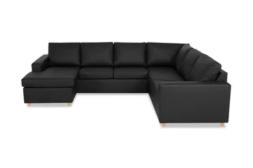 Crazy 6-personers Venstrevendt U-formet X-Large Hjørnesofa med Chaiselong i Kunstlæder