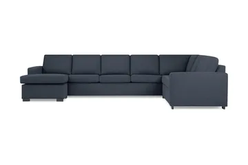Crazy 6-personers Venstrevendt U-formet X-Large Hjørnesofa med Chaiselong i Stof