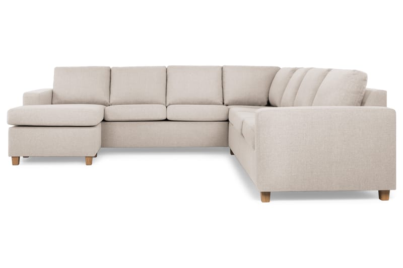 Crazy 6-personers Venstrevendt U-formet Large Hjørnesofa med Chaiselong i Stof - Beige - Møbler - Sofaer - Hjørnesofa - Hjørnesofa med chaiselong