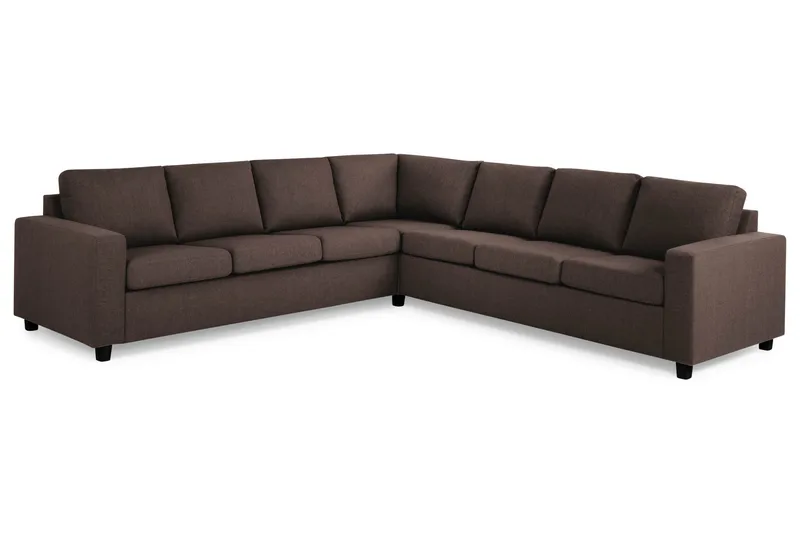 Crazy 6-personers Vendbar L-formet X-Large Hjørnesofa i Stof - Brun - Møbler - Sofaer - Hjørnesofa