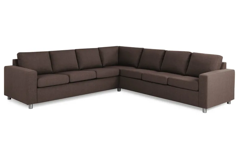 Crazy 6-personers Vendbar L-formet X-Large Hjørnesofa i Stof - Brun - Møbler - Sofaer - Hjørnesofa
