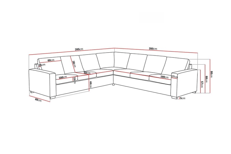Crazy 6-personers Vendbar L-formet X-Large Hjørnesofa i Stof - Beige - Møbler - Sofaer - Hjørnesofa