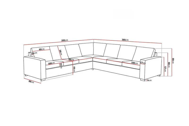 Crazy 6-personers Vendbar L-formet X-Large Hjørnesofa i Stof - Mørkegrå - Møbler - Sofaer - Hjørnesofa