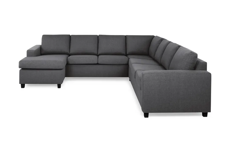 Crazy 6-personers Venstrevendt U-formet Large Hjørnesofa med Chaiselong i Stof - Mørkegrå - Møbler - Sofaer - Hjørnesofa - Hjørnesofa med chaiselong